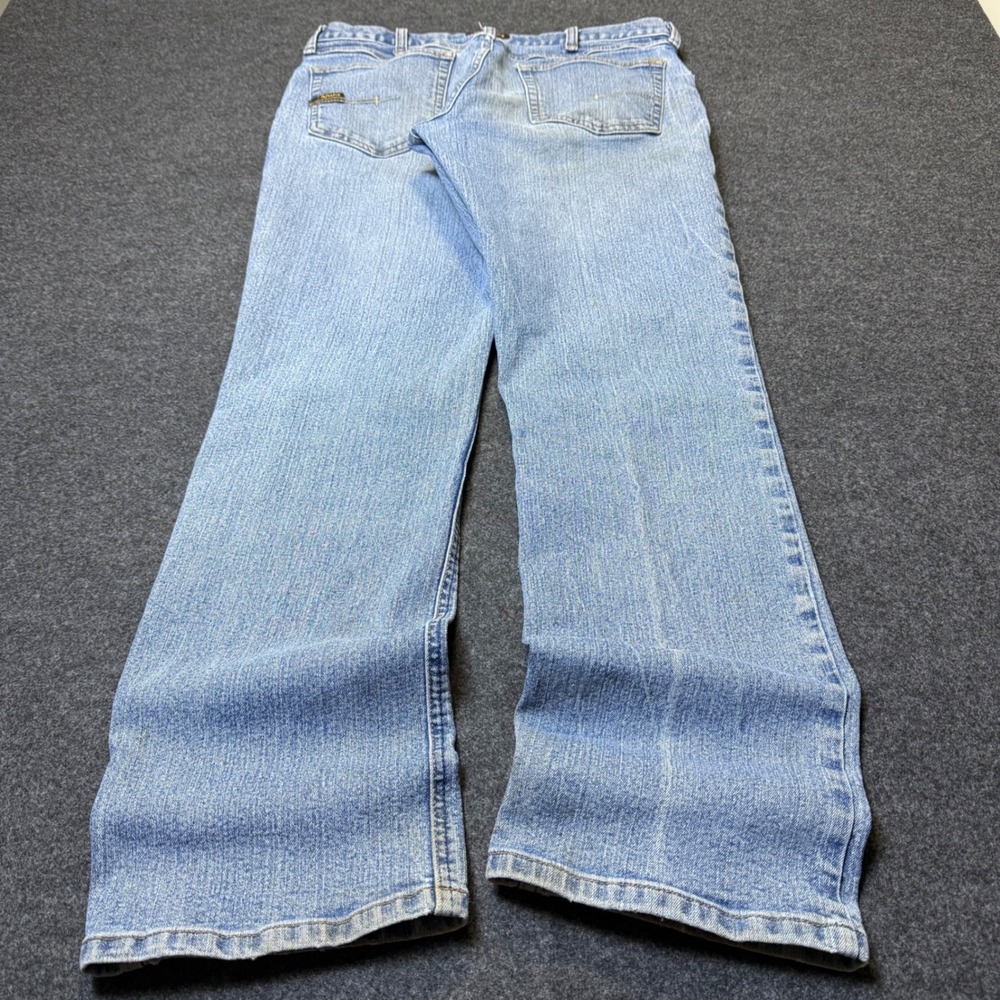 Ariat Rebar M4 Relaxed Boot Jeans Mens 33x34 Light Wash Workwear Distressed Pant